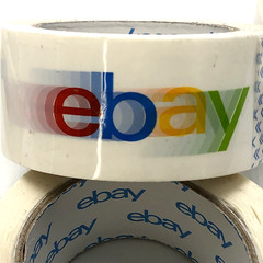 10 Rolls 2″ x 75 yds Official eBay Branded Packaging Packing Tape Color & B&W