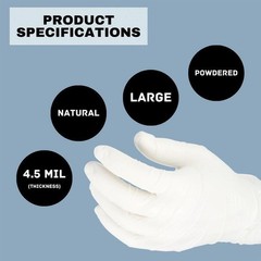 Powdered Latex Industrial Disposable Gloves For Non Medical Use 1000 Pack Large