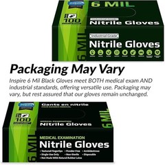 Inspire Black Nitrile Gloves HEAVY DUTY 6 Mil Nitrile Chemical Resistant Medical