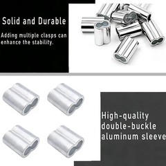 Pack of 50 Aluminum Crimping Loop Sleeve Cable Crimp for 1/4 inch Diameter Do…