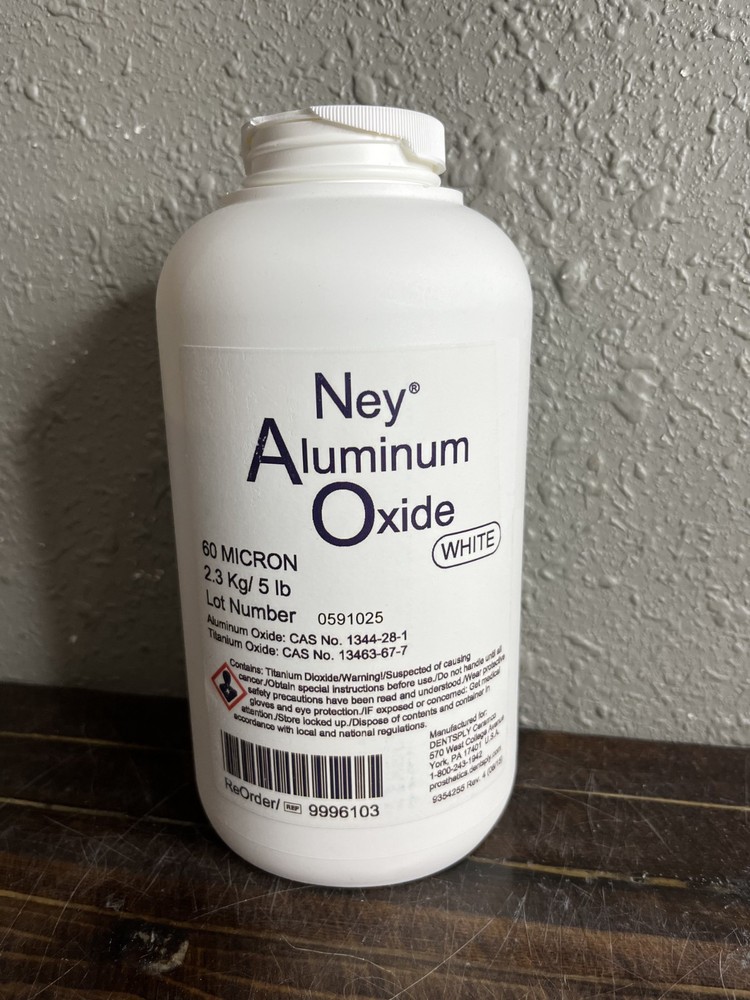 Ney Aluminum Oxide 60 Micron White Abrasive Powder 5 lb Bottle 9996103