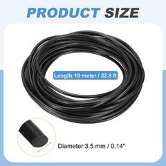 3.5mm Dia 32.8ft (10 Meter) PU Transmission Round Belt (Smooth Surface, Black)