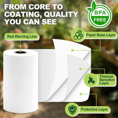 2 1/4″X50′ Thermal Paper Receipt Rolls,12 Rolls of Thermal Printer Paper, BPA Fr