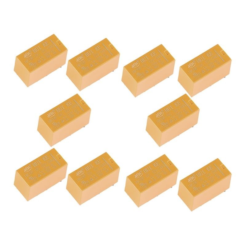 HK19F DC 12V Coil DPDT Relay 10PCS 8 Pin PCB General Purpose Signal Power Relay