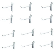 Dazzling Displays Slatwall Accessories: Box of 12 White Metal