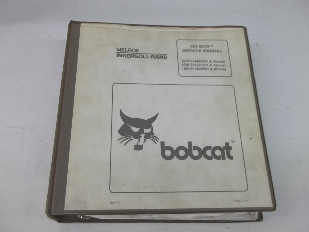 Bobcat 863 BICS Skid Steer Loader Service Manual & Manual Revisions 6900771