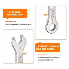 Thin Combination Wrench Set 5/32″ 3/16″ 13/64″ with 12 Point Ended