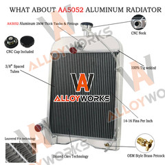 Aluminum Radiator 3 Row Fit Ford New Holland Tractor 9N,2N,8N 8N8005 86551430