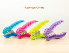 Bostitch Office inLIGHT One Hole Punch Reduced Effort Assorted Colors 2401