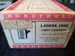 Honeywell L4069A 1060 Limit Control Tanner 150-250f, Opens On Rise, Stop 200f