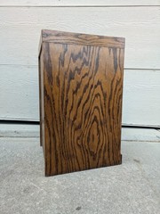 Vintage Industrial Mission Style Oak Wood Filing File Cabinet 2 Drawer Brass K35