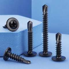 #10 x 5/8 Inch 410 Stainless Steel Self Drilling Screws Metal Black Zinc 150 PCS