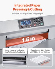 VEVOR Electric Paper Cutter 300W Guillotine Trimmer Cutter Machine with Casters