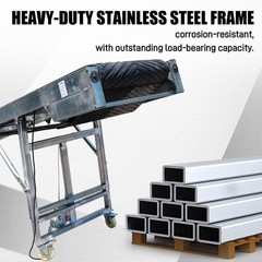 110v Belt Conveyor PVC Stainless Steel 118*20” Incline Belt Conveyor Transport