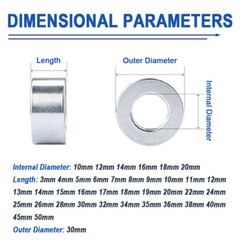 Aluminium Alloy Spacer Standoff Collar Stand off Spacers Metal Shim – M10 to M20