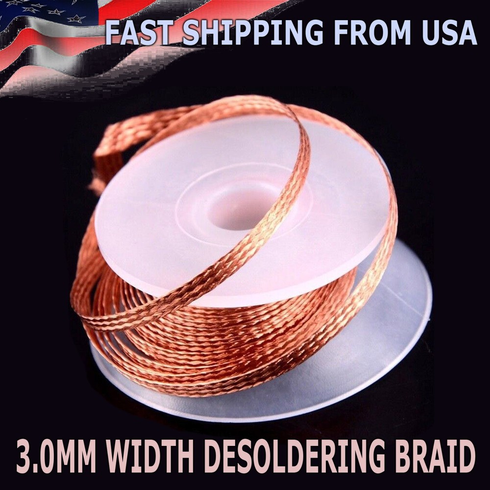 New 3mm 1.5M Desoldering Braid FAST SHIPPING Solder Remover Wick Wire Repair