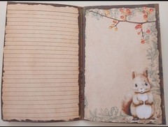 Junk Journal Booklet “WOODLAND CREATURES” HANDMADE Forest Life Lg 5.5″x8.5″ 40p