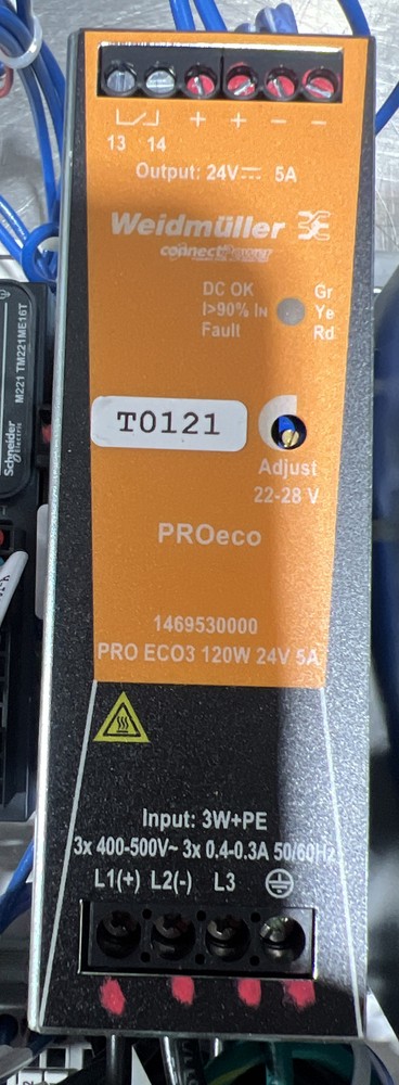 NOS Surplus Weidmuller 1469530000 Pro ECO3 120W 24V 5A DIN-Rail Power Supply