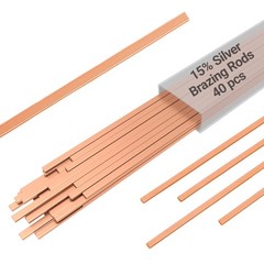 15% Silver Brazing Rods AWS BCuP-5 40 Sticks Solder Phos Copper Brazing
