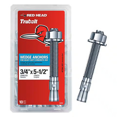 3/4 In. X 5-1/2 In. Zinc-Plated Steel Hex Nut-Head Concrete Wedge Anchors (10-Pa