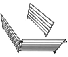 ALUMINUM 5 FT X 5 FT 6 RAIL 40″ TALL WALL-MOUNTED SHEEP & GOAT STALL KIT PEN