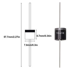 25PCS 10A10 1000V 10A 1KV Axial Rectifier Diode 10 AMP solar panel USA
