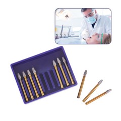 10pcs Dental Tungsten Steel Carbide Bur FG 7406 Egg Shape F High Speed Handpiece