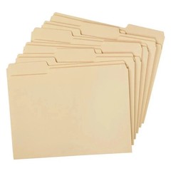 Heavyweight File Folders 1/3 Cut Manila Letter Size 25 Pack Organize Documents