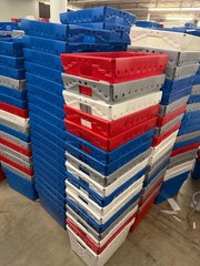Lot of 500 Corrugated Plastic Postal Mail Type Totes Bins 18.25″Lx13.25″Wx11.5″H