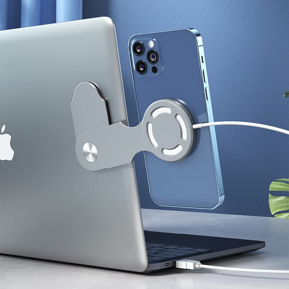 2PCS Laptop Phone Holder,laptop phone mount, cell holder for Black+Grey