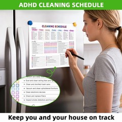 ADHD Cleaning Planner for Adults – Undated Daily, Weekly & 1 pack, White