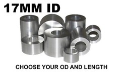 ALUMINUM 17MM ID X 25MM, 24MM, 23MM, 22MM, 21MM OR 20MM OD BUSHING SPACER