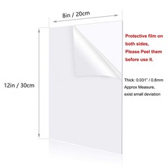 8 X 12 Clear Acrylic Sheet Plexiglass Plastic Sheet for Crafts Transparent Acr