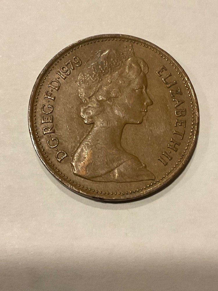 RARE -NEW PENCE- 2 D.G.REG.F.D.1979 Elizabeth ll British coin
