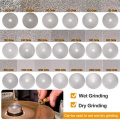 Diamond Flat Lap Disc Set 6″x1/2″ Arbor 120-3000 Grit 9 Sizes Grinding Wheel