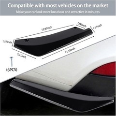 2 PCS Rear Bumper Canard Diffuser Anti-Crash Lip Body Kit Universal Car
