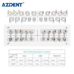 100 Packs AZDENT Dental Orthodontic Bracket Braces Mini Roth 0.022 Hooks 3-4-5