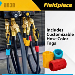 Fieldpiece HR3B Ball Valve Refrigerant Hose Set 3-Pack 1/4″ x 1/4″ 5ft Color Tag