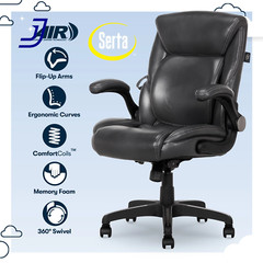 Lumbar Bonded Leather Manager Office Chair Gray Faux Leather FREE SHIP