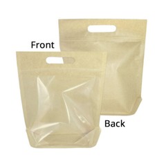 9.5x11in Glossy Clear Front Kraft Paper Mylar Stand up Zip Lock Pouch Bag K01