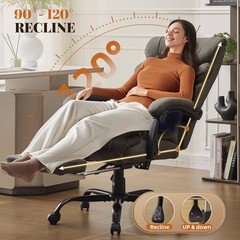 Office Chair Ergonomic Swivel Computer Desk Chairs with Footrest for Home Office