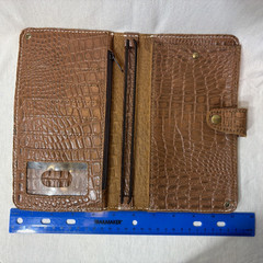 Planner Perfect Traveler’s Notebook Wallet w/ Purse Strap – Brown Alligator Skin