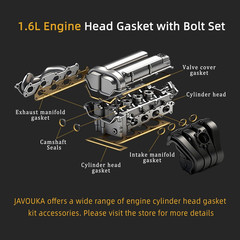 Head Gasket Set Bolts for Hyundai Accent Kia Rio 1.6L 2006-2011 HS26224PT-1 68Pc