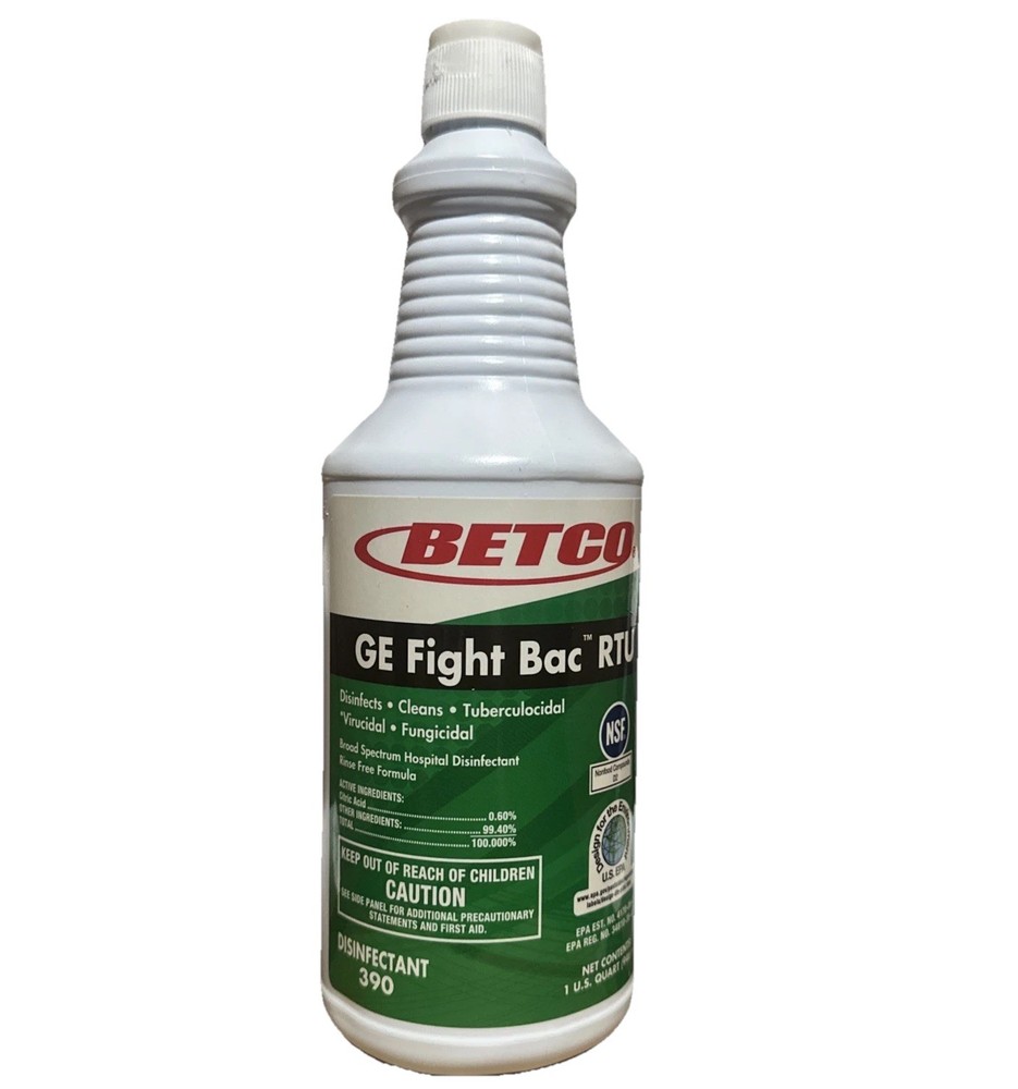 Betco 3111200 Fight-Bac RTU Disinfectant Cleaner 32oz Single Bottle