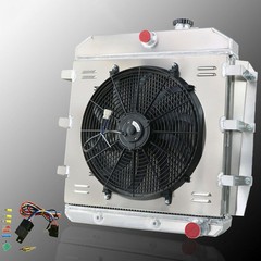 3-Row Radiator for 55-59 Chevy 3100 3200 3400 GMC 100 150 Truck w Wiring Harness
