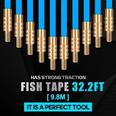 32.2FT Fiberglass Glow Rods for Wire Pulling – Electrical Cable Fishing Kit with