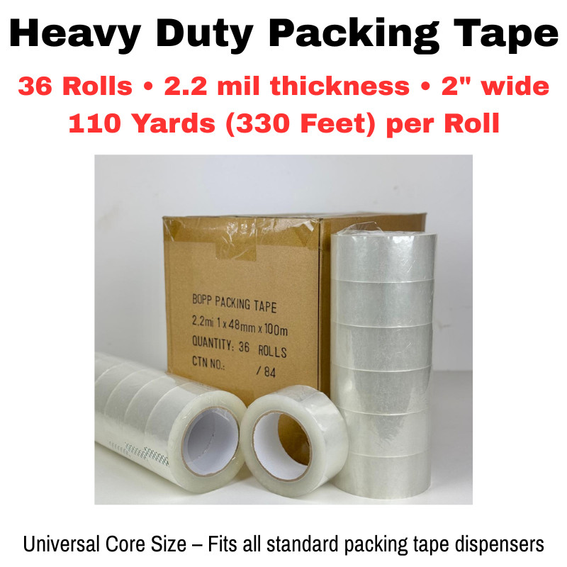 36 Rolls Shipping Packaging Box Packing Sealing Tape BOPP 2″ x 110 Yards 2.2 mil