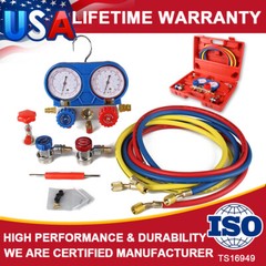 A/C AC Manifold Gauge Set for Car test Kit Manometer Gauge System Refrigeration