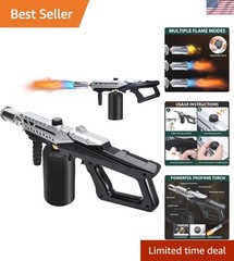 Muphop Powerful Propane Torch Gun, Flamethrower Gun with Silver and Black