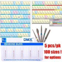 Dental Fresas de diamante Bur Fit High Speed Handpiece Friction Grip 5Pcs/Pk FDA